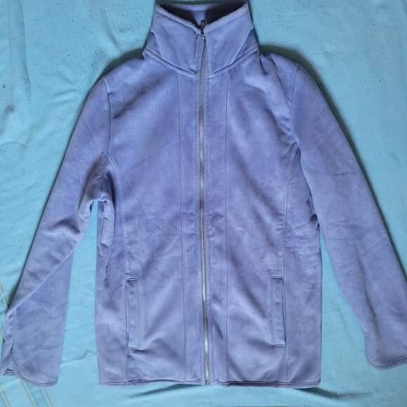 Tayberry & Co. -Light Blue Faux Suede Jacket - Picture 2 of 3